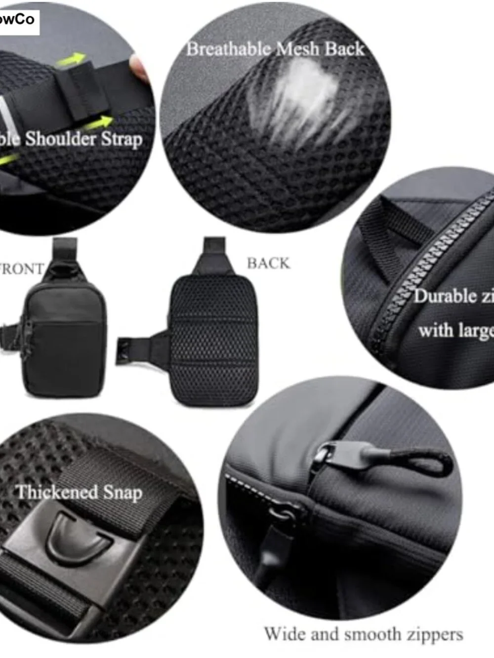 Mini Sling Bag for Men Crossbody Small Chest Bag Casual Trendy Waterproof